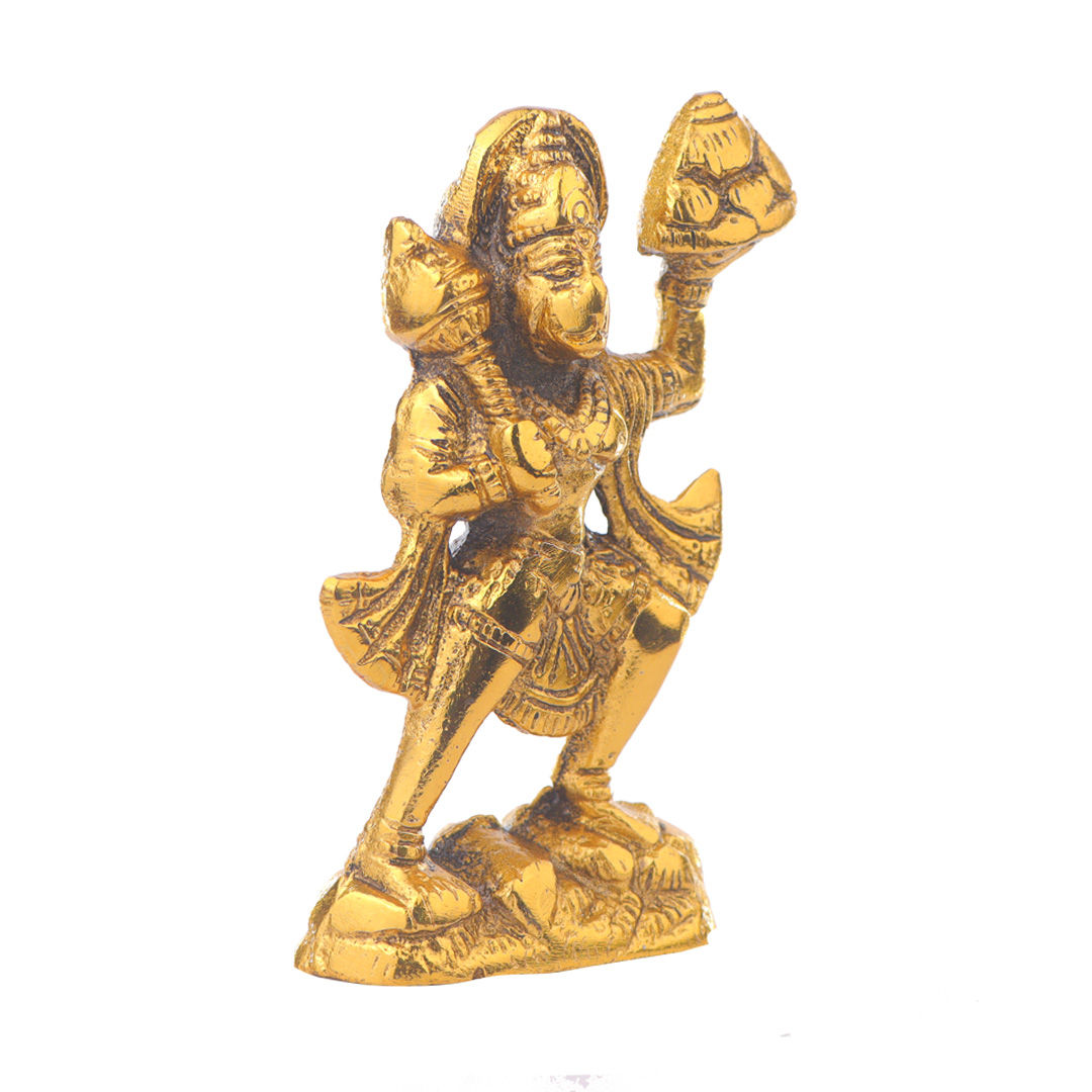 Devnidhii Hanuman Ji Idol Sankatmochan Mudra in Gold Polish