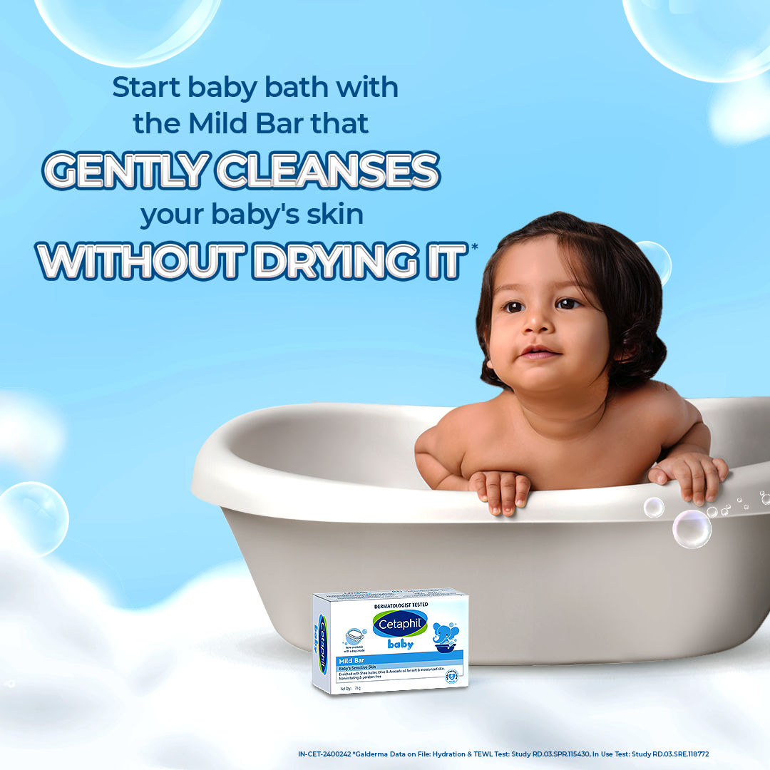 Cetaphil Baby Mild Bar Soap For Kids | White | 1 month - 5 years