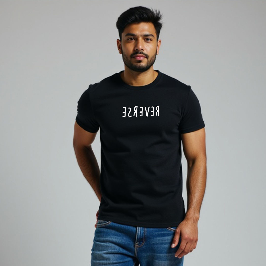 Mad Over Print Men's Reverse T-shirt | Black - XL