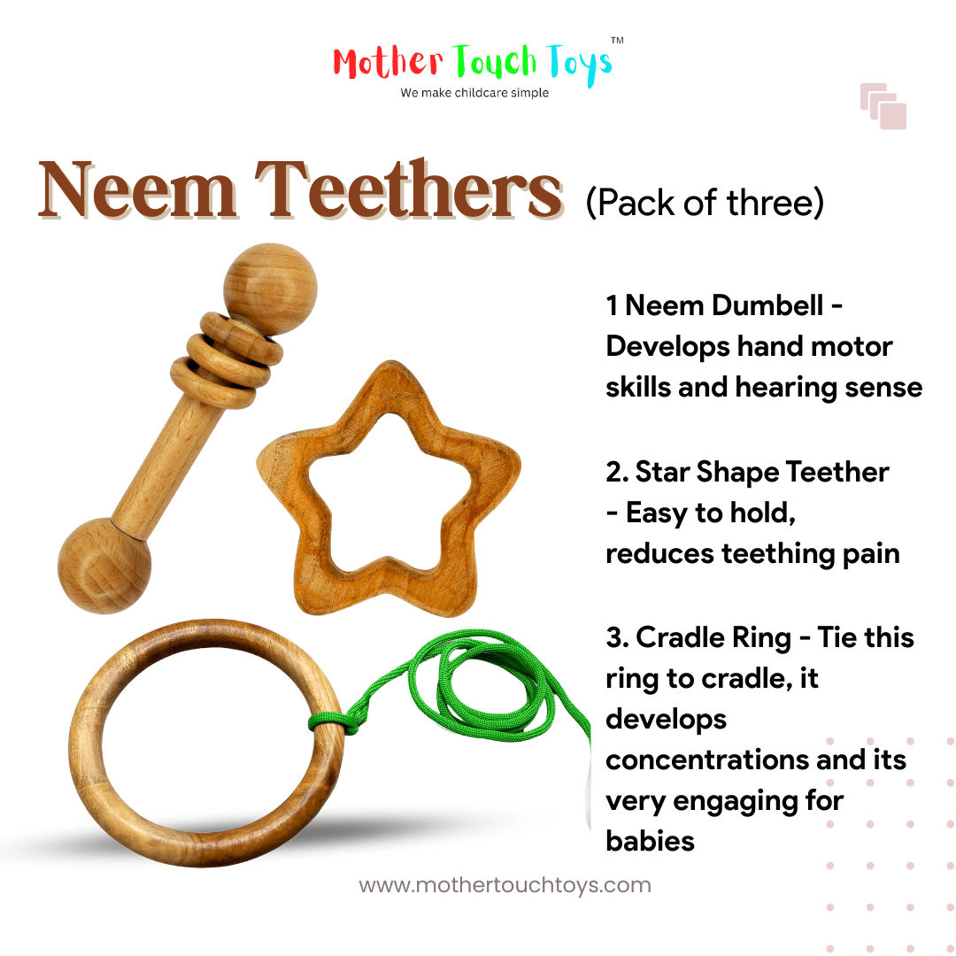 Mother Touch Toys Neem Teethers | Pack of Three