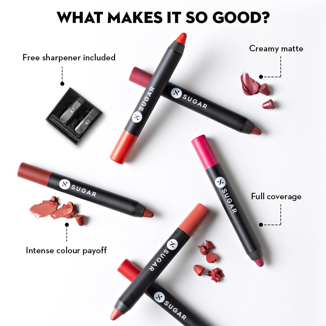 SUGAR Cosmetics Matte As Hell Crayon Lipstick - 07 Viola2.(599)