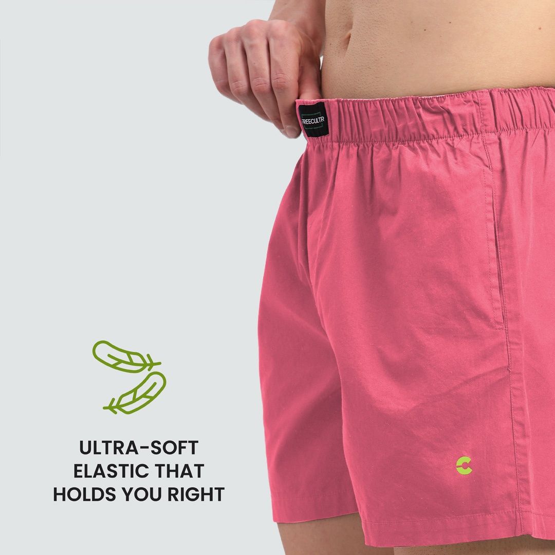 Freecultr Men s Silky Soft | All Day Boxer Shorts with Dual Deep Side Pocket | Peach - L