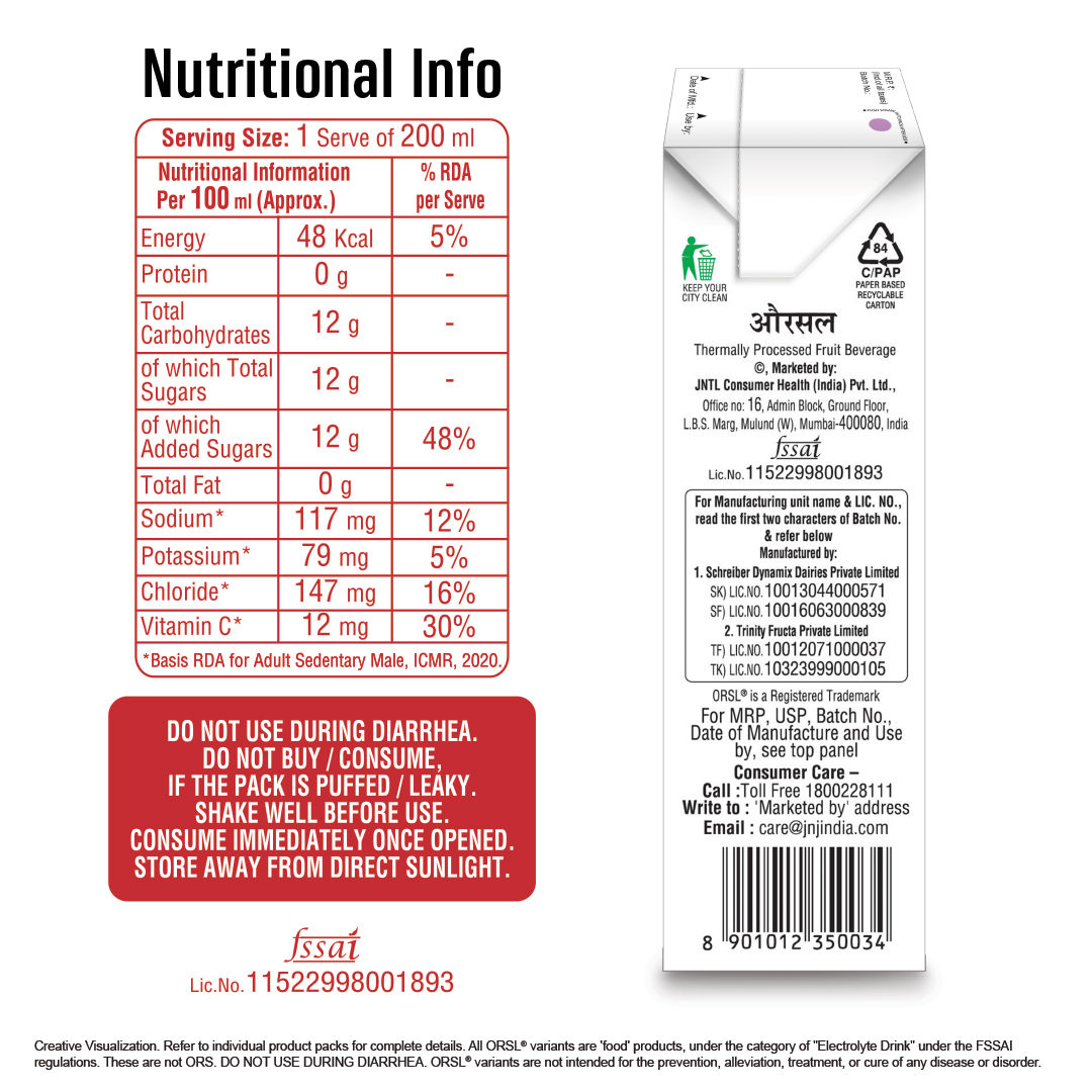 ORSL Lemon Drink with Electrolytes & Vitamin C