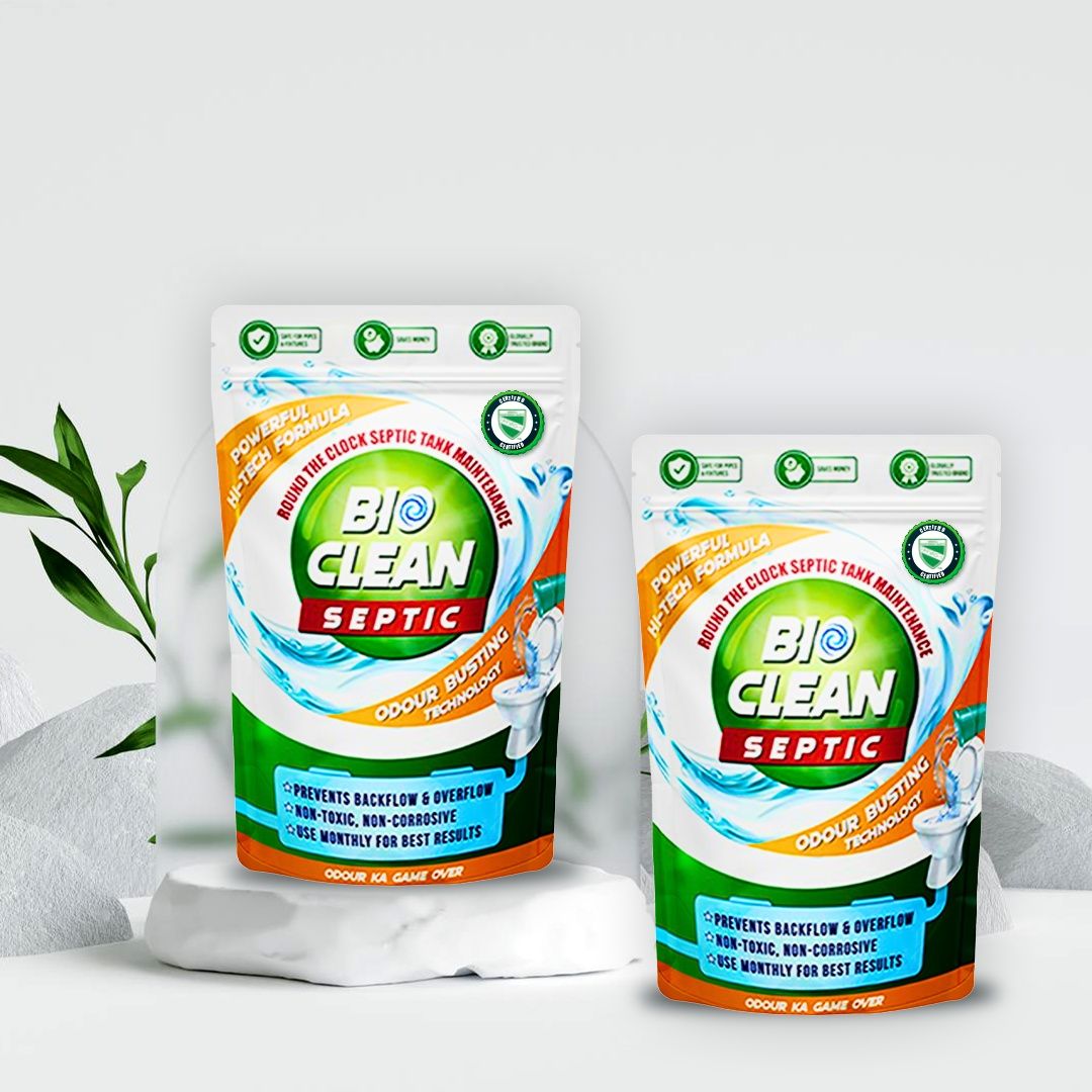 Bioclean Septic Tank Cleaner Powder | Odour Removal Formula Prevents Backflow & Overflow