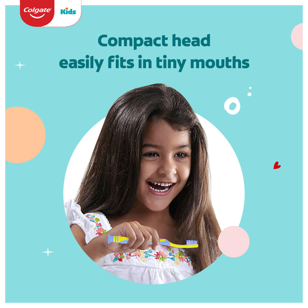 Colgate Cartoon Baby Toothbrush For Kids | Yellow | 5+ years