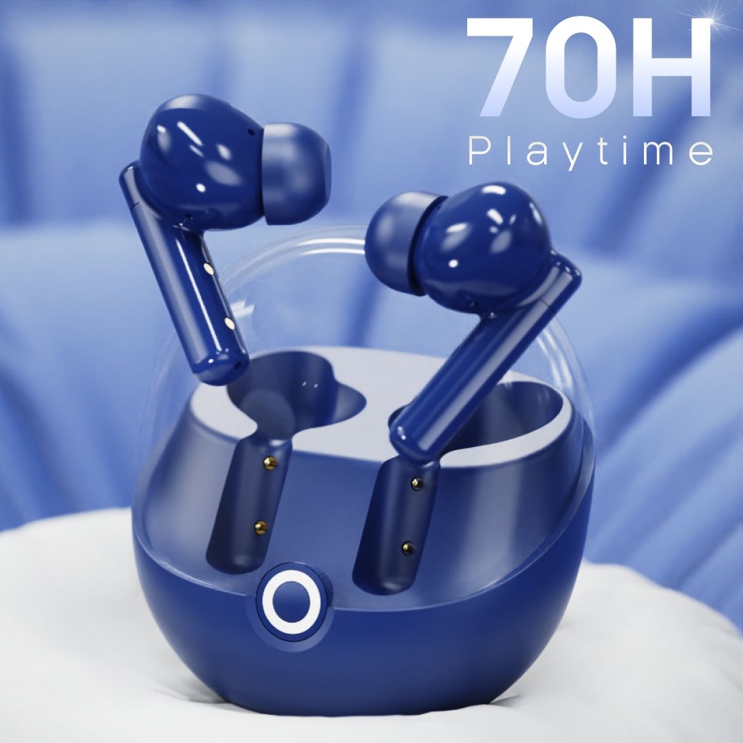 Leaf Buds X514 | TWS | ANC | Transparency Mode | 70H Playtime | 13 mm Driver - Midnight Blue