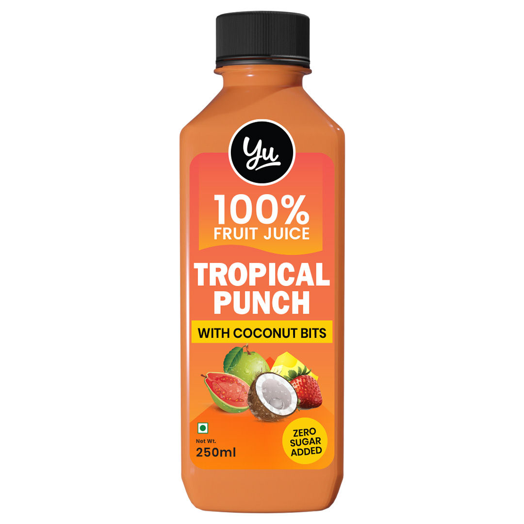 Yu Tropical Punch 100% Mixed Fruit Juice With Coconut Bits