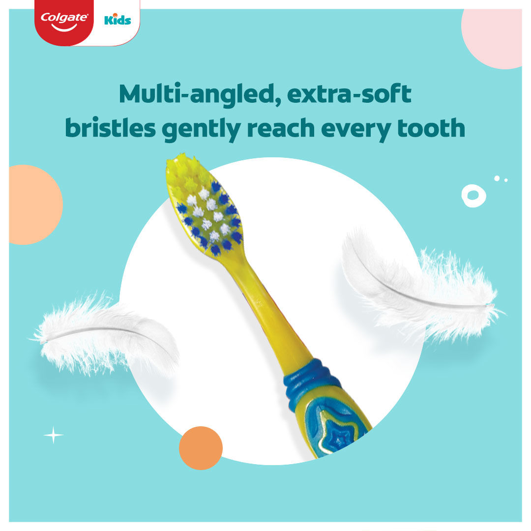 Colgate Cartoon Baby Toothbrush For Kids | Yellow | 5+ years
