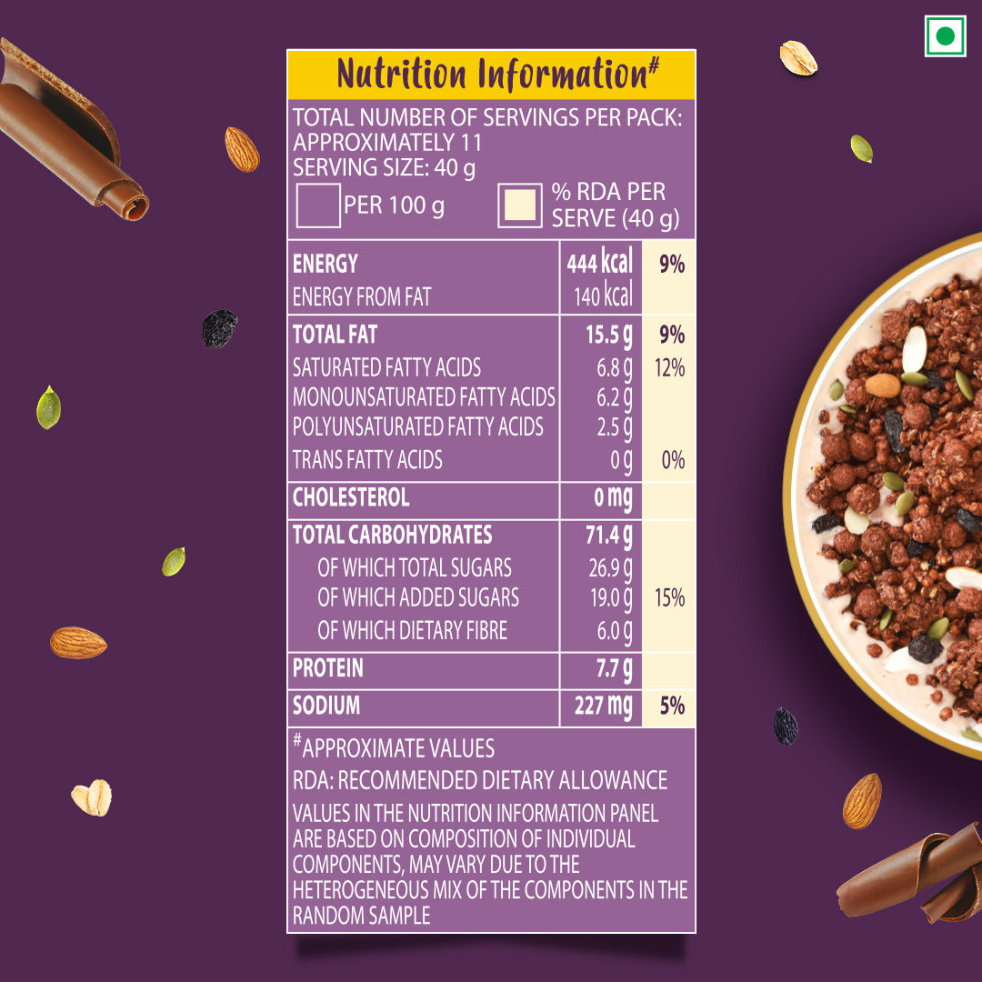 Kellogg's Chocolate Muesli | 12-in-1 Power Breakfast | India's No. 1 Muesli | Multigrain Breakfast Cereal