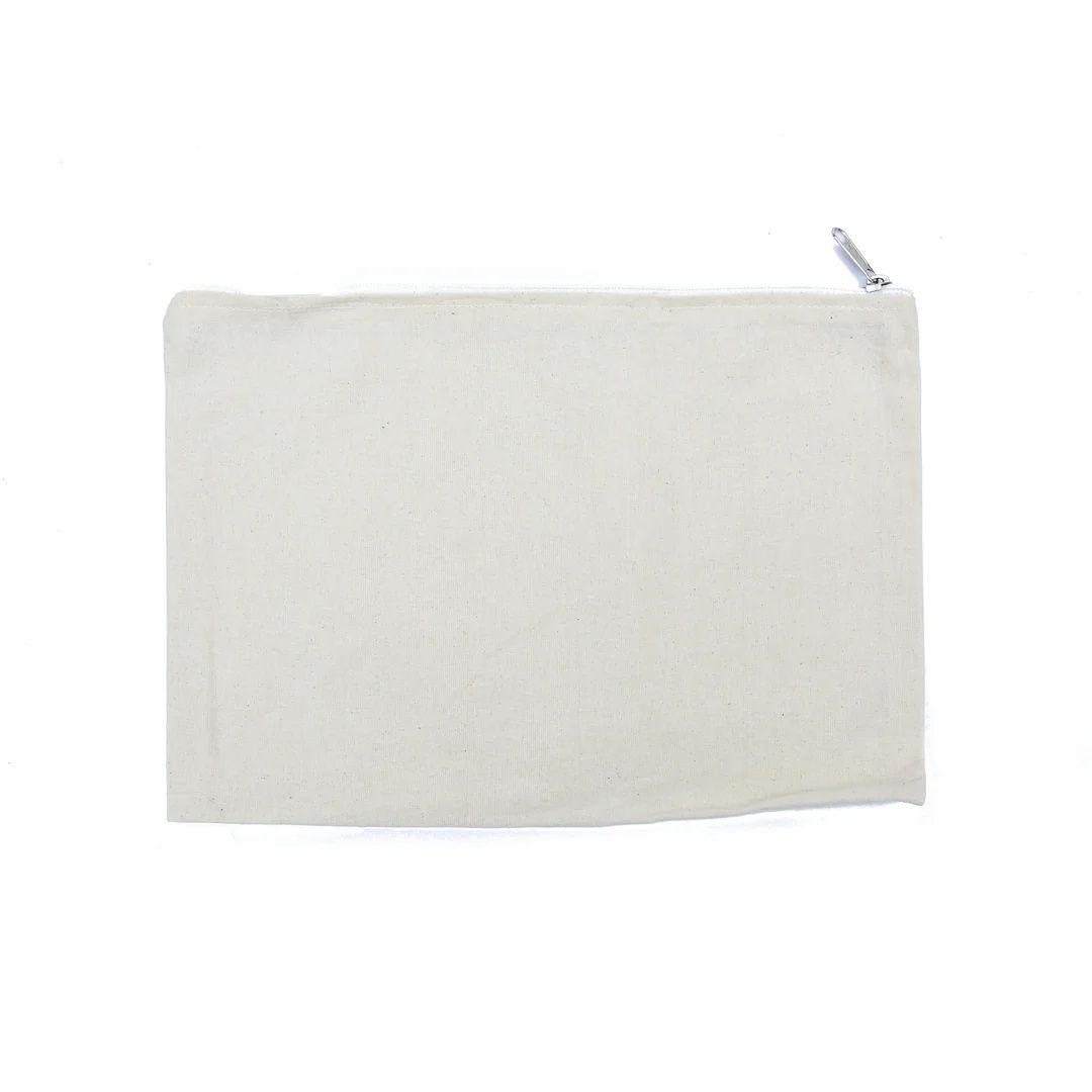 Itsy Bitsy Canvas Zip Pouch 13x9 in Approx White Ib