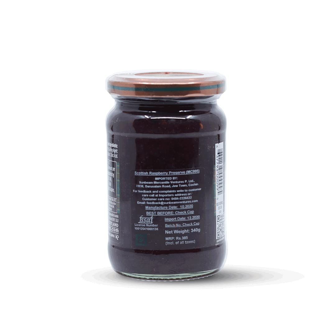 Mackeys Scottish Raspberry Jam | Jar | Artificial Colour-free and Preservative-free | 340 g