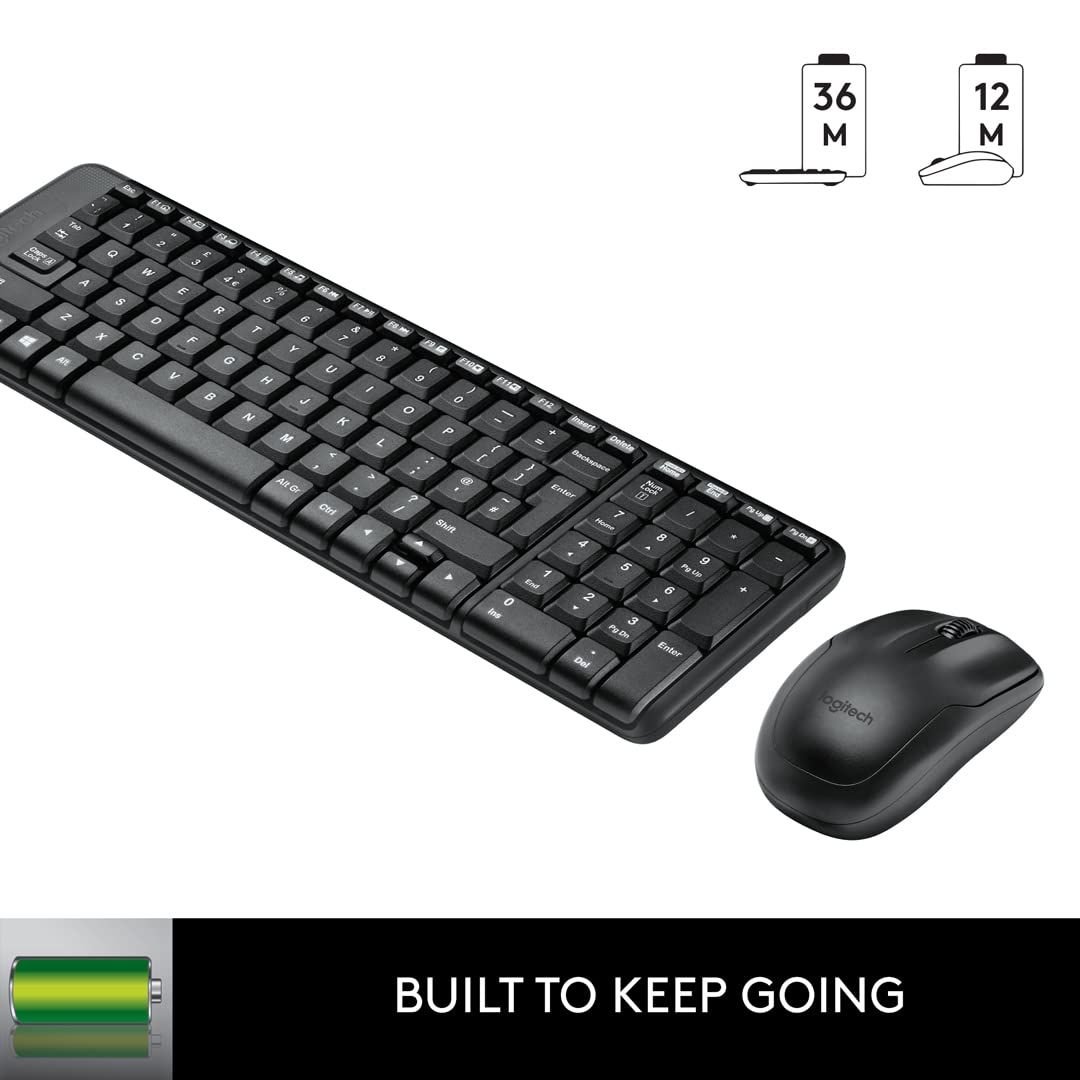 Logitech Mk215 Wireless Keyboard And Mouse Combo - Compact Design