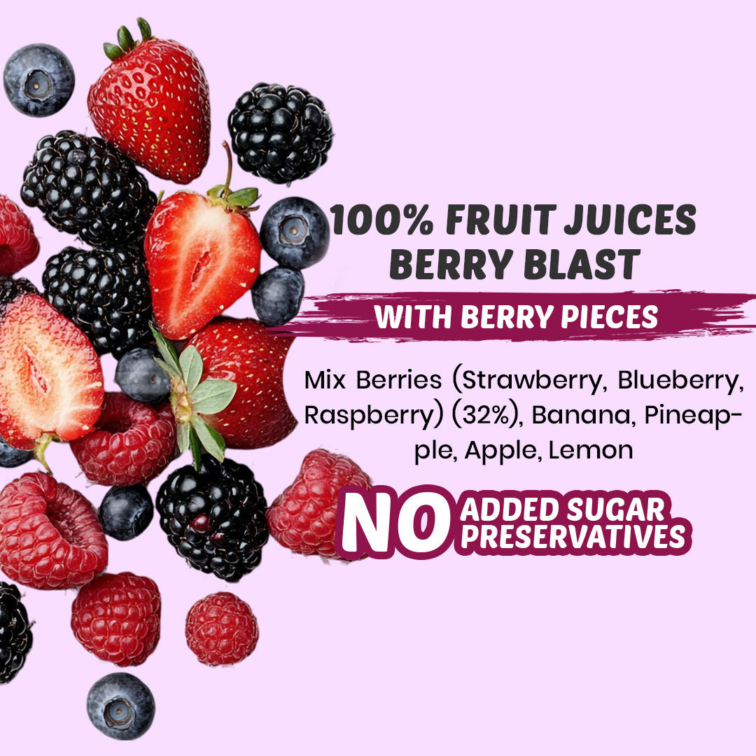 Yu Berry Blast 100% Fruit Juice With Berry Pieces
