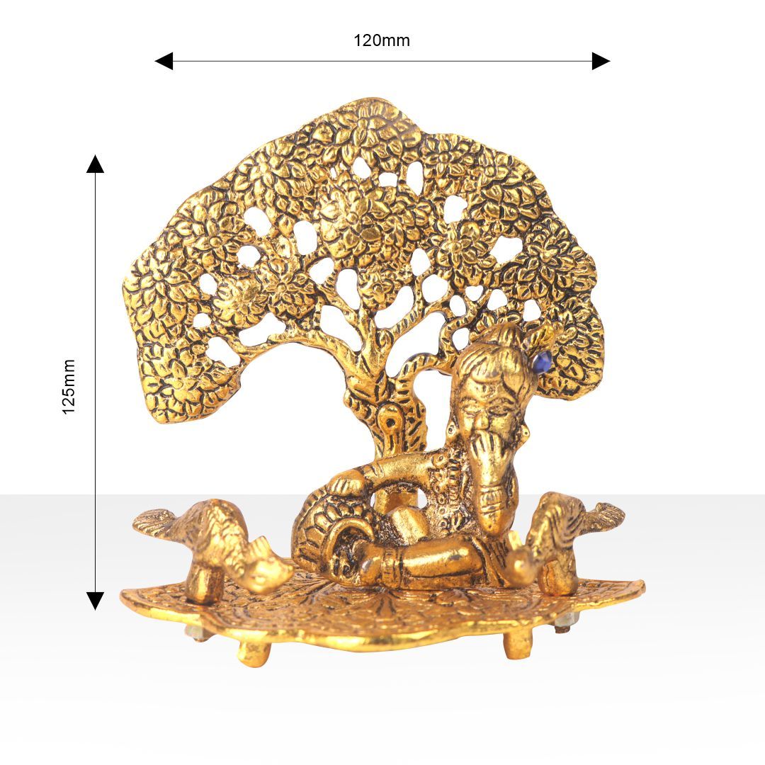 Devnidhii Laddu Gopal under Kadam Tree in Gold Polish