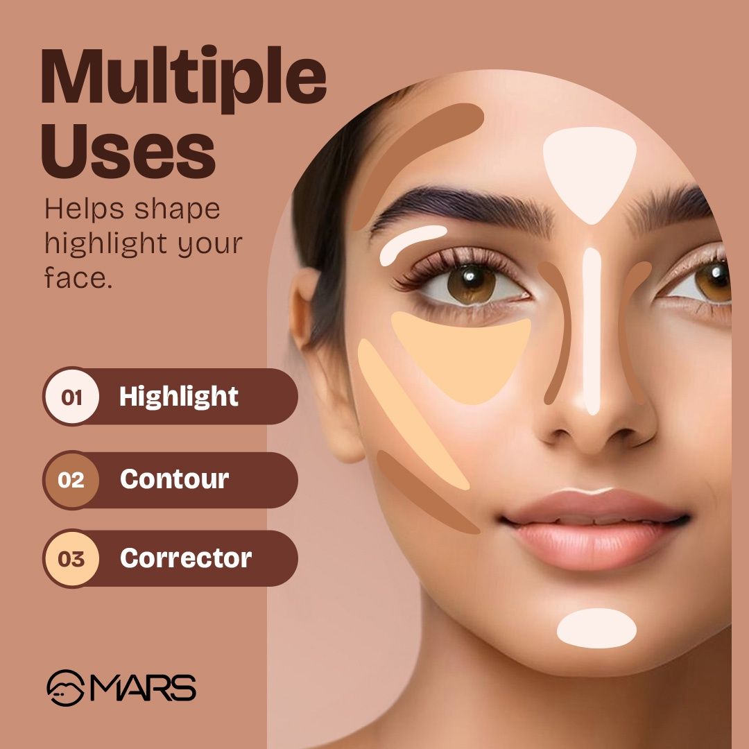 MARS Cosmetics Cancel Concealer for Face Makeup With Radiant Natural Finish | 6 Ml | 07-caramel Charm