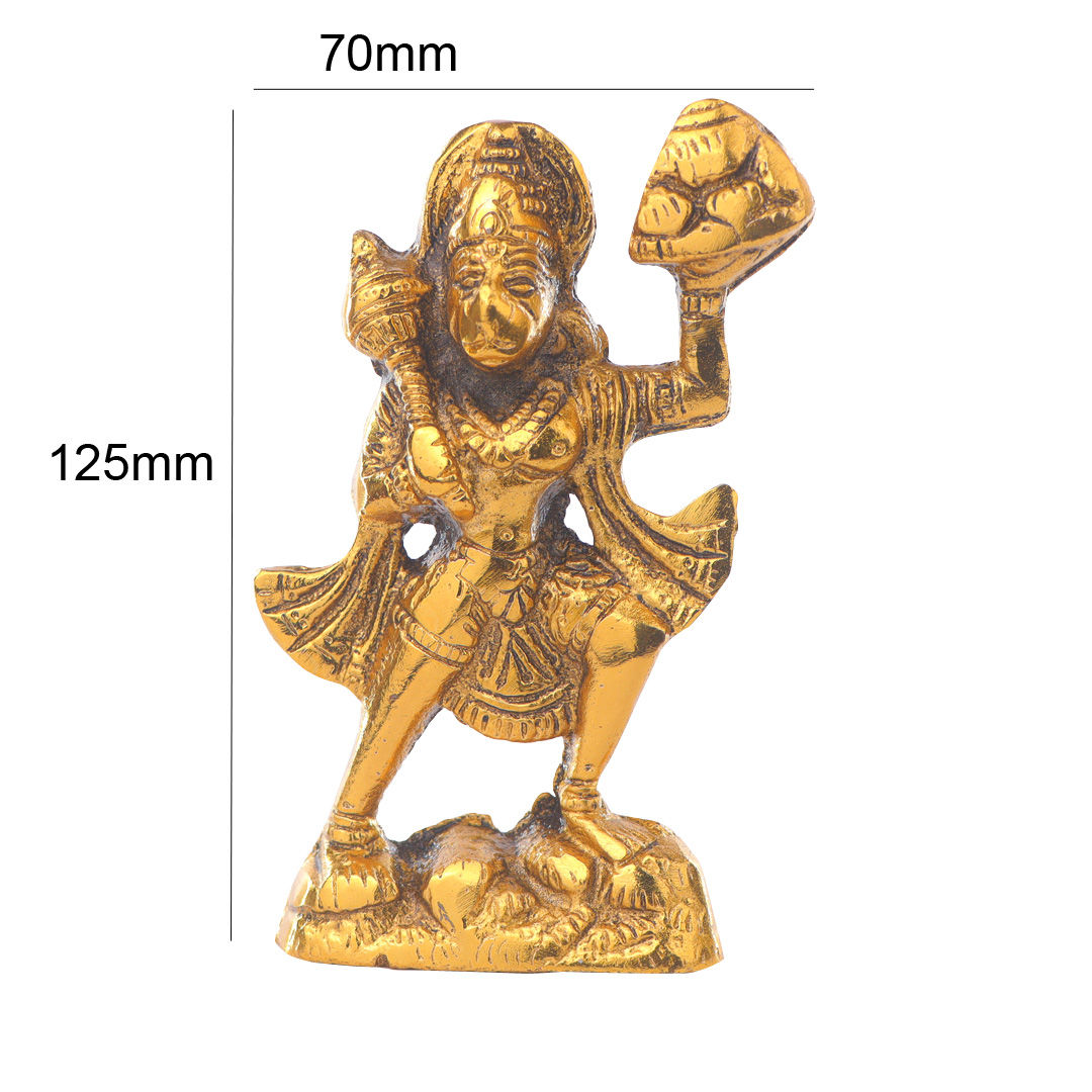 Devnidhii Hanuman Ji Idol Sankatmochan Mudra in Gold Polish