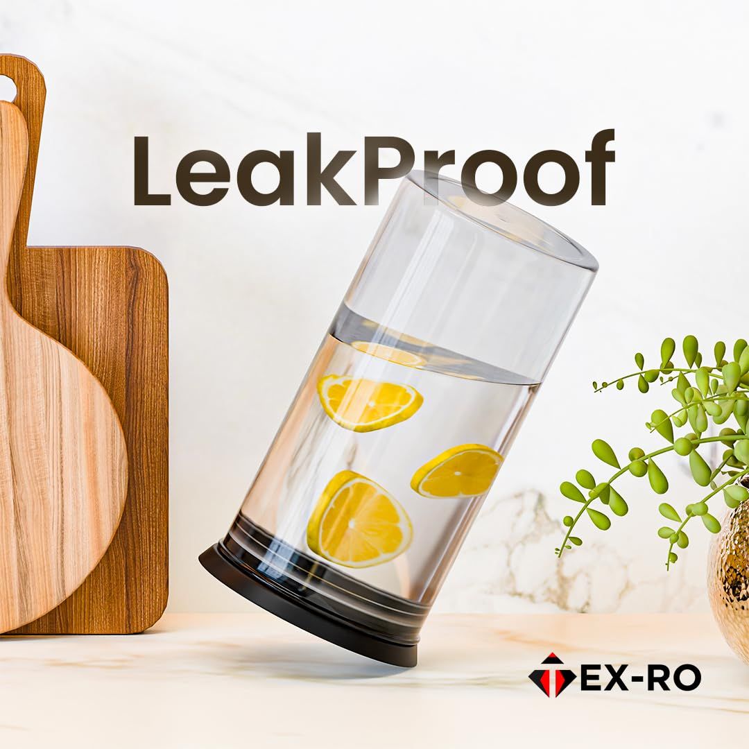 Tex-Ro Plastic Round Push Grocery Container for Kitchen Organizer - 1500 ml | Pack of 6
