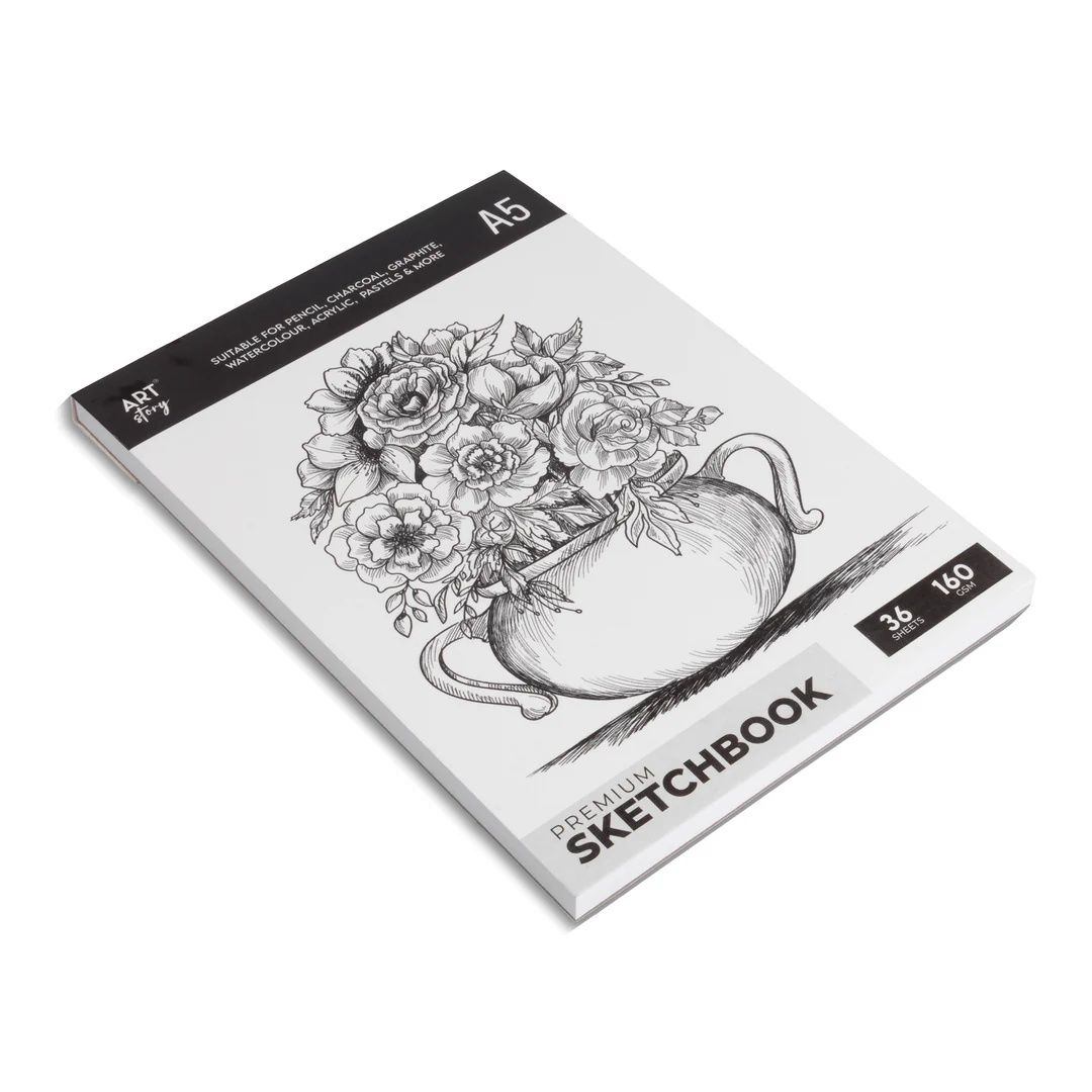 Itsy Bitsy Premium Sketch Pad Flap Over Cover Page A5 160gsm 36 Sheets Sw as