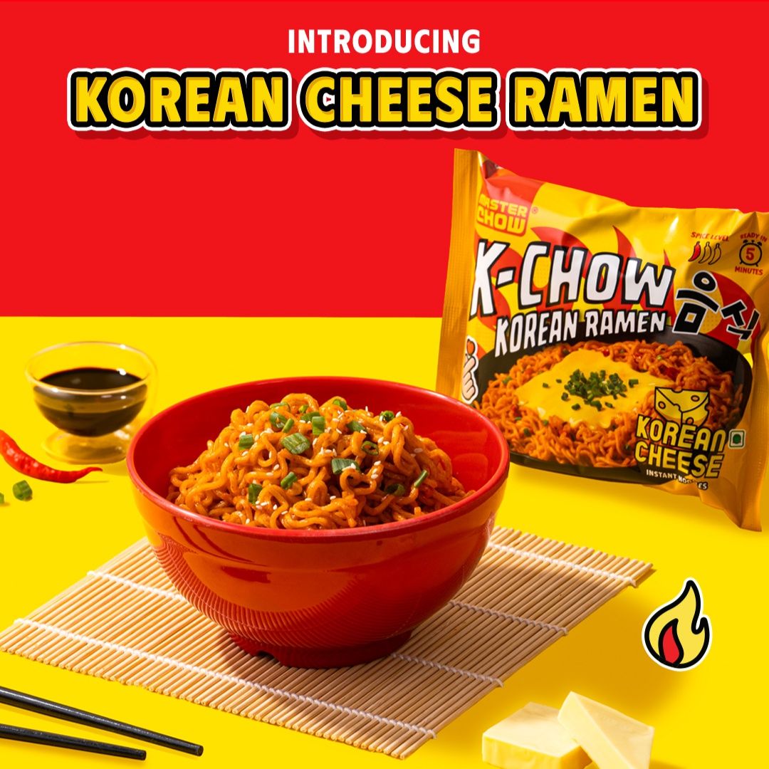MasterChow K-Chow Korean Ramen cheese Instant Noodles Pack of 4