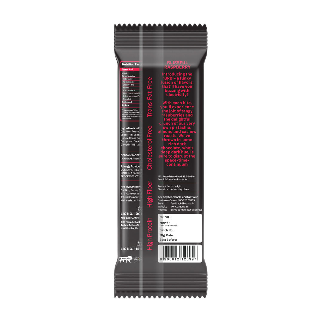 Bazana Blissful Raspberry Energy Bar