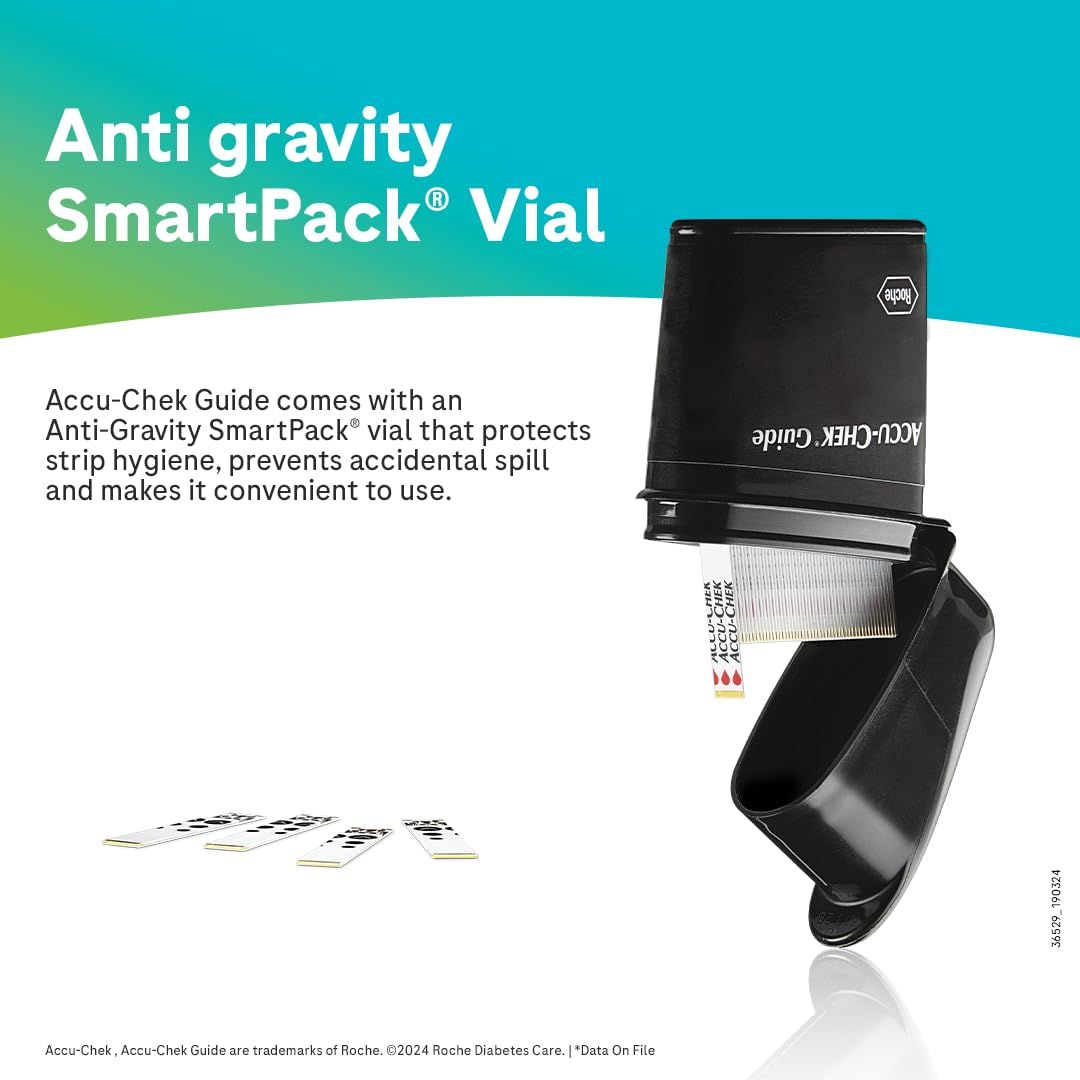 Accu Chek Guide Wireless Blood Glucose Monitoring System Glucometer with 10 Test Strips Free Device