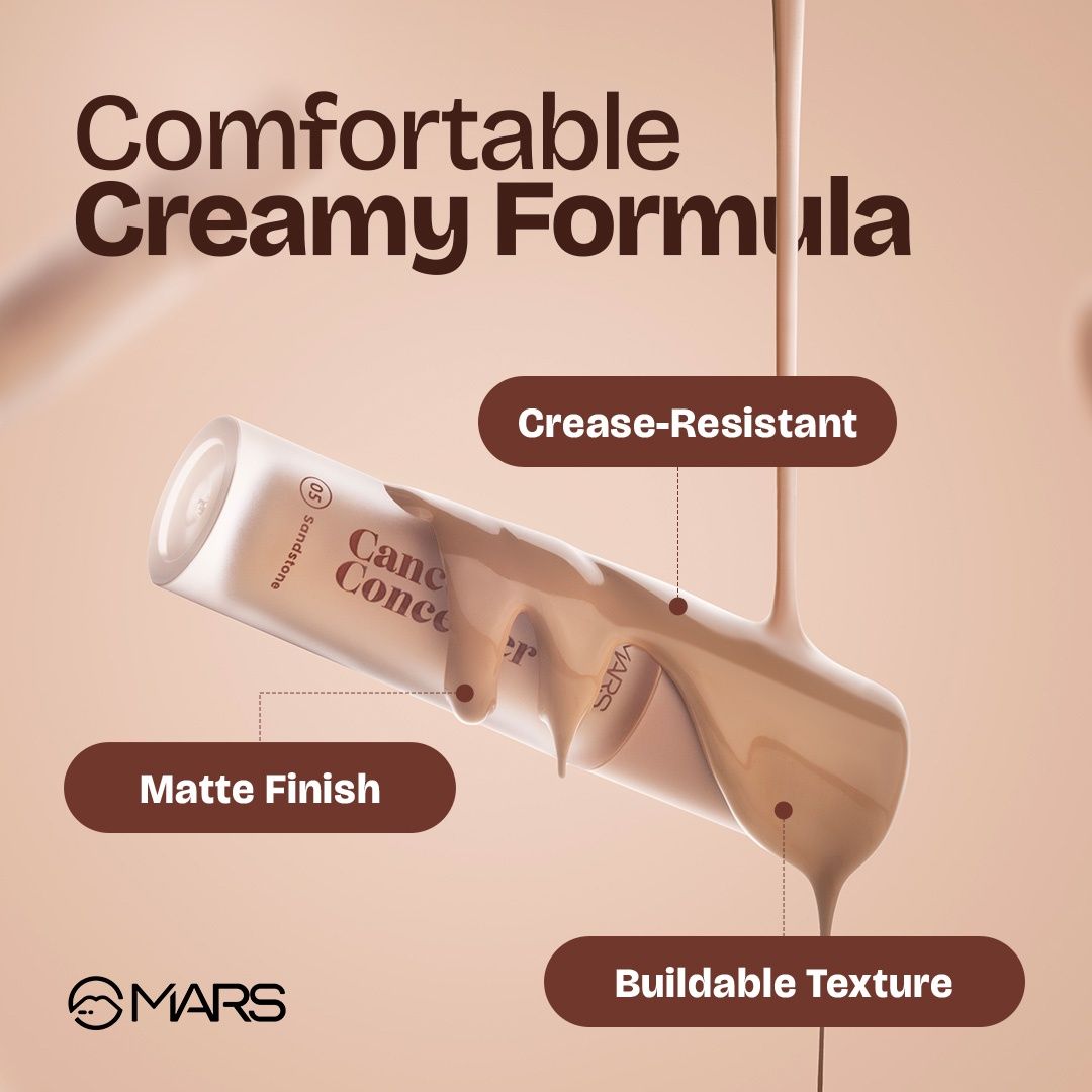 MARS Cosmetics Cancel Concealer for Face Makeup With Radiant Natural Finish | 6 Ml | 07-caramel Charm