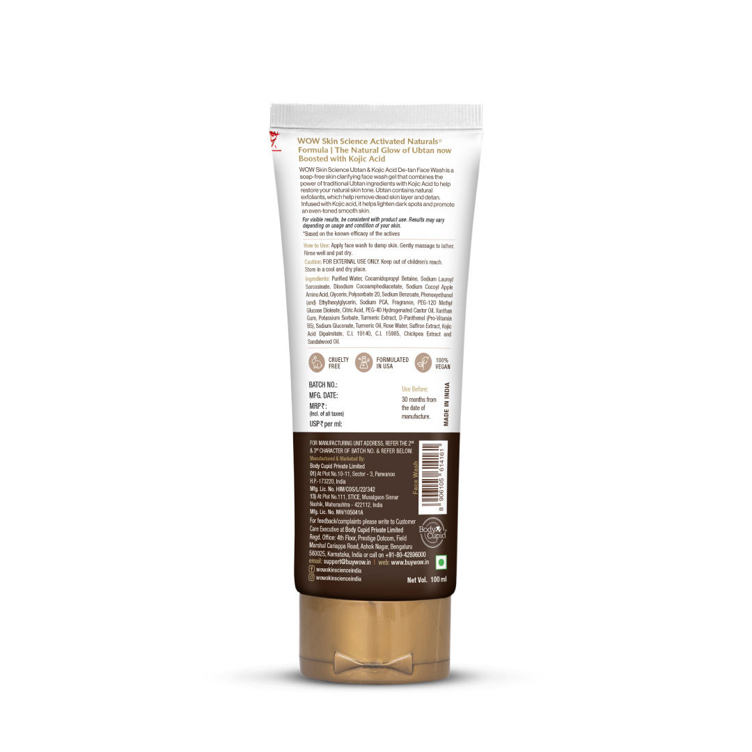 Wow Skin Science Ubtan Face Wash Tube
