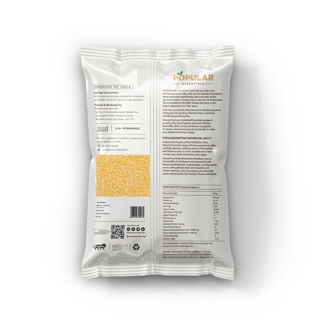 Popular Essentials Moong Dal | Un-Polished