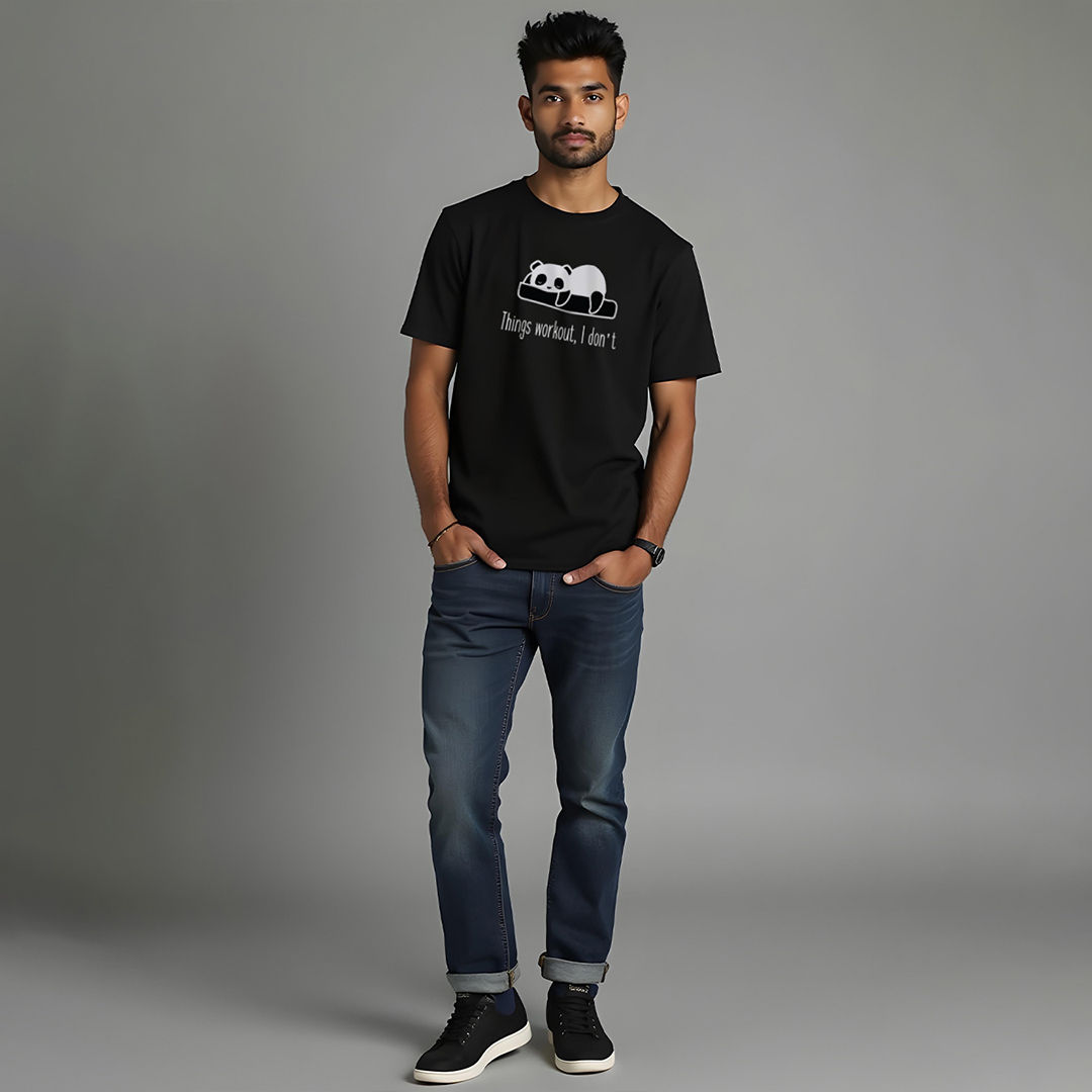 Mad Over Print Men's Things Workout T-shirt | Black - XXL