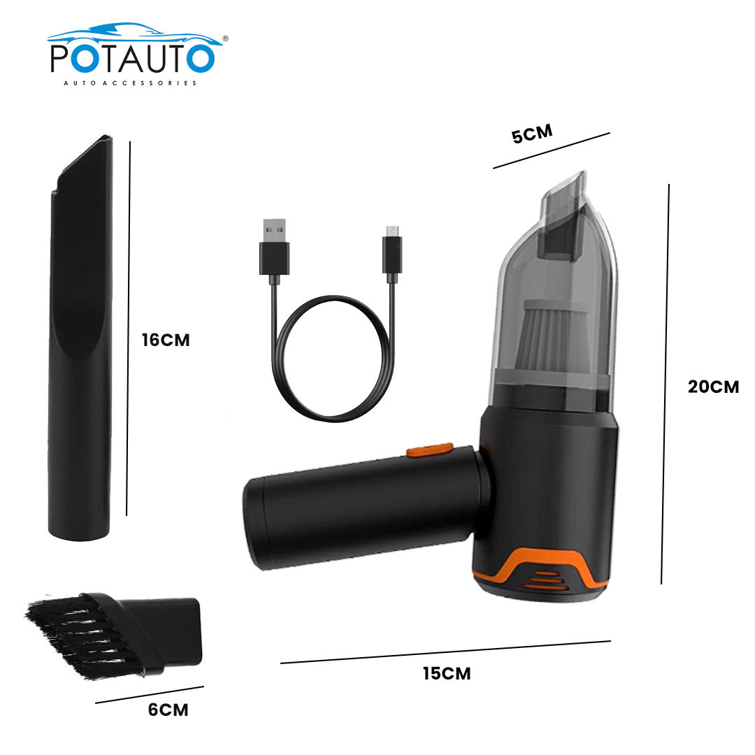 Potauto Cordless Portable & Rechargable Vacuum Cleaner And Dust Blower With 4 Adaptable Attachment