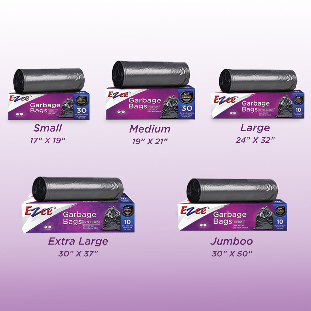 Ezee Premium Large Size Garbage Bag With Detachable Tie Tape