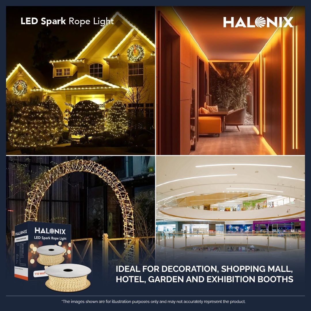 Halonix 11W Spark 10 Meter Waterproof Yellow Rope Light