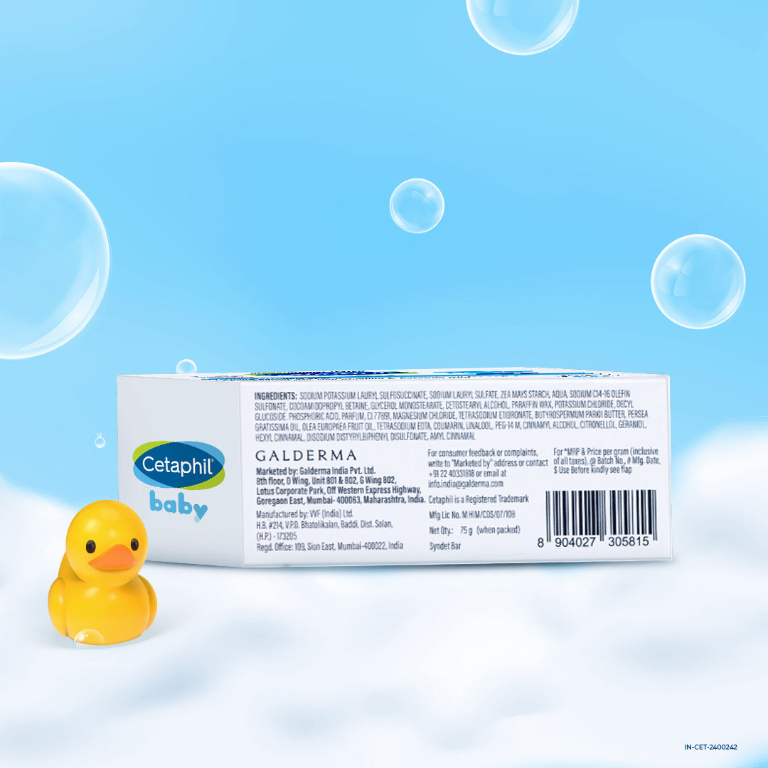 Cetaphil Baby Mild Bar Soap For Kids | White | 1 month - 5 years