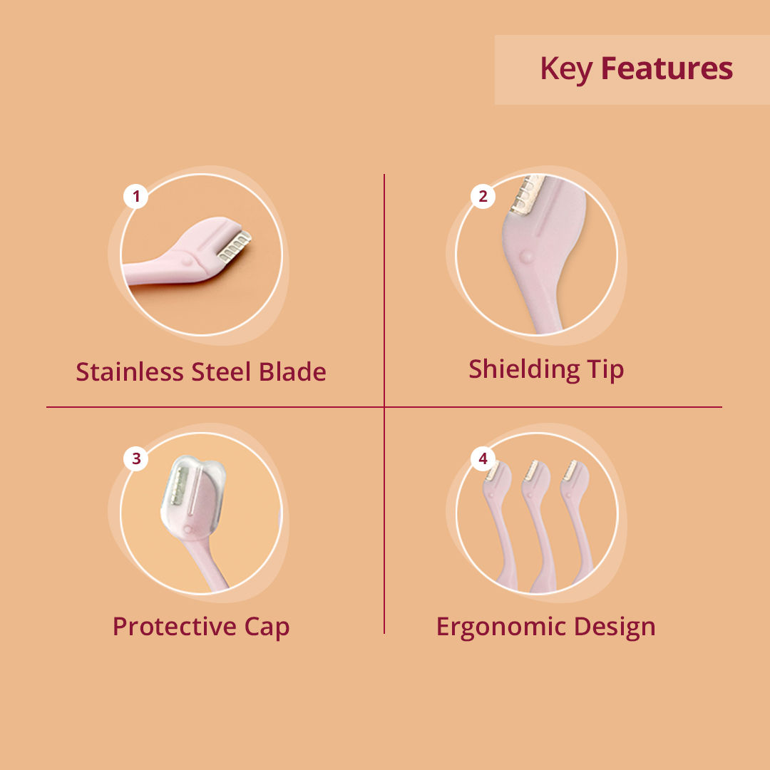 Carmesi Eyebrow Razor | For Salon-Like Eyebrows | Safe And Hygienic | Pack of 3