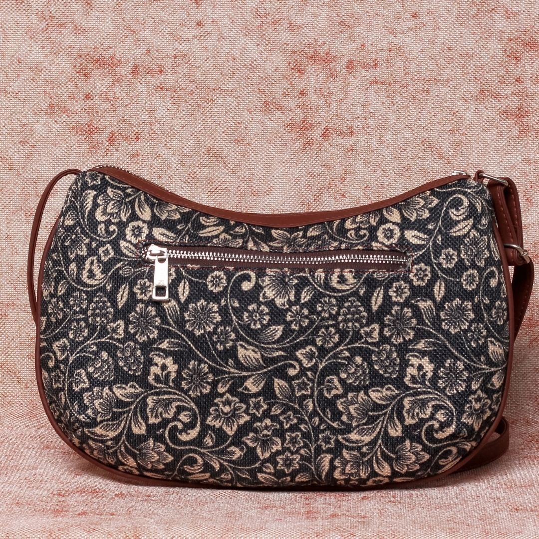 Zouk Women's Vegan Leather 5.7 L Shoulder Handle Shoulder Bag | Black - One Size