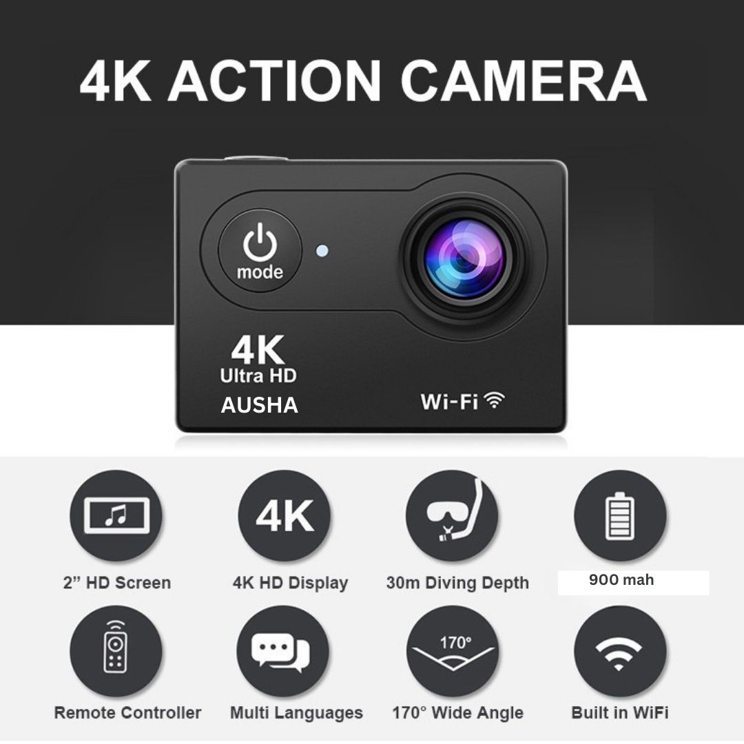 Ausha UltraHD 4K Action Camera