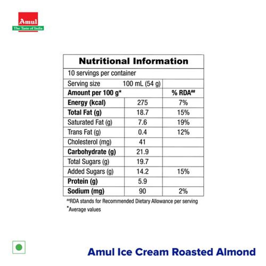 Amul Roasted Almond Ice Cream Tub