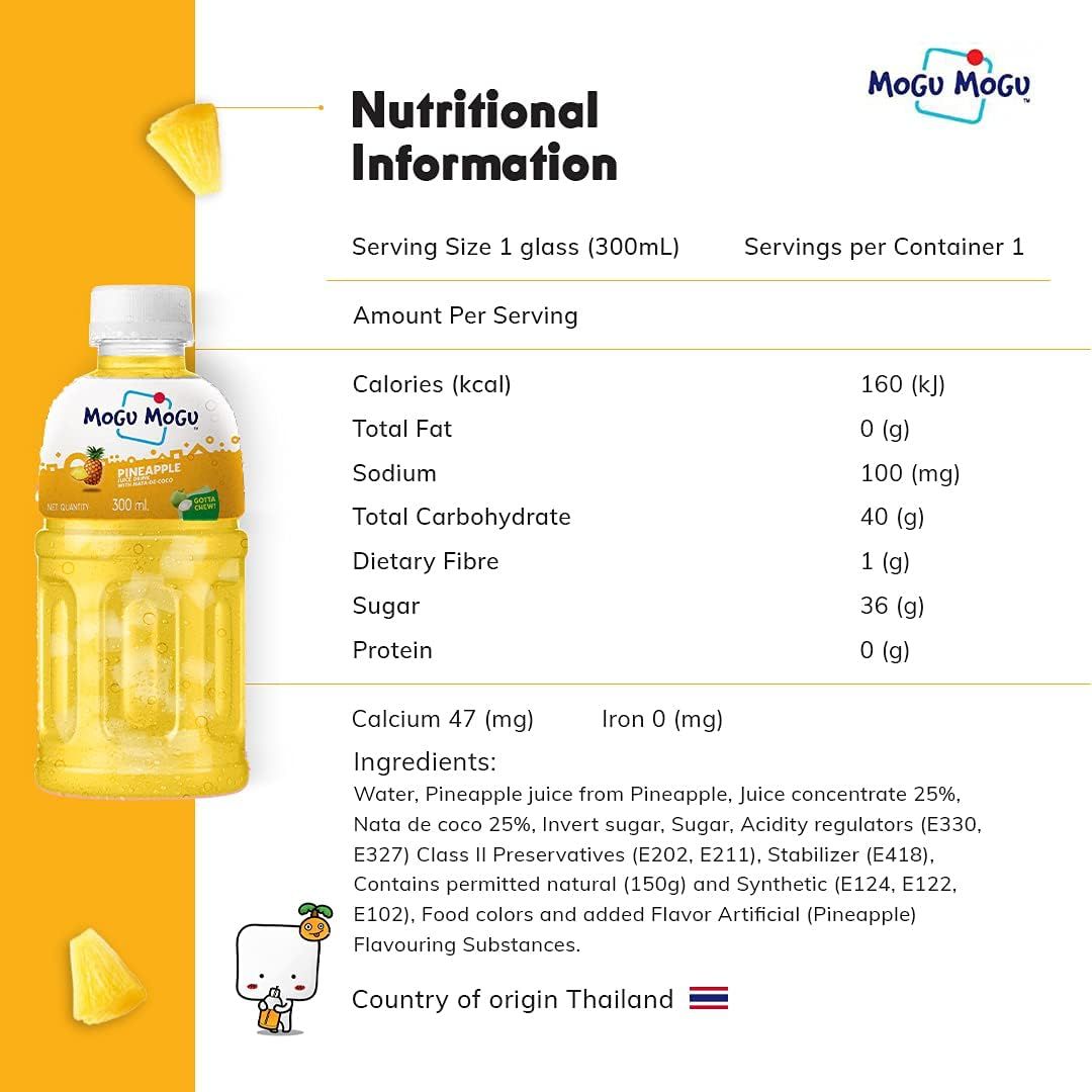 Mogu Mogu Pineapple Juice Drink 300 ml Combo