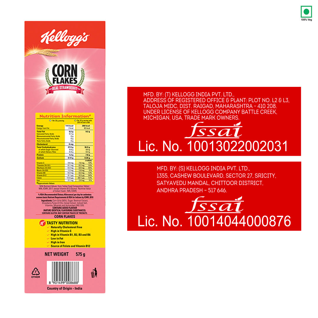 Kellogg's Corn Flakes With Real Strawberry