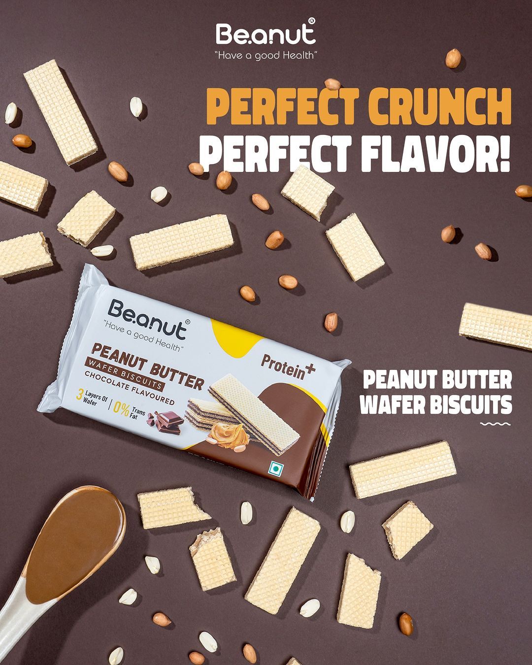 Be.anut Chocolate Peanut Butter Wafers | Trans Fat-free