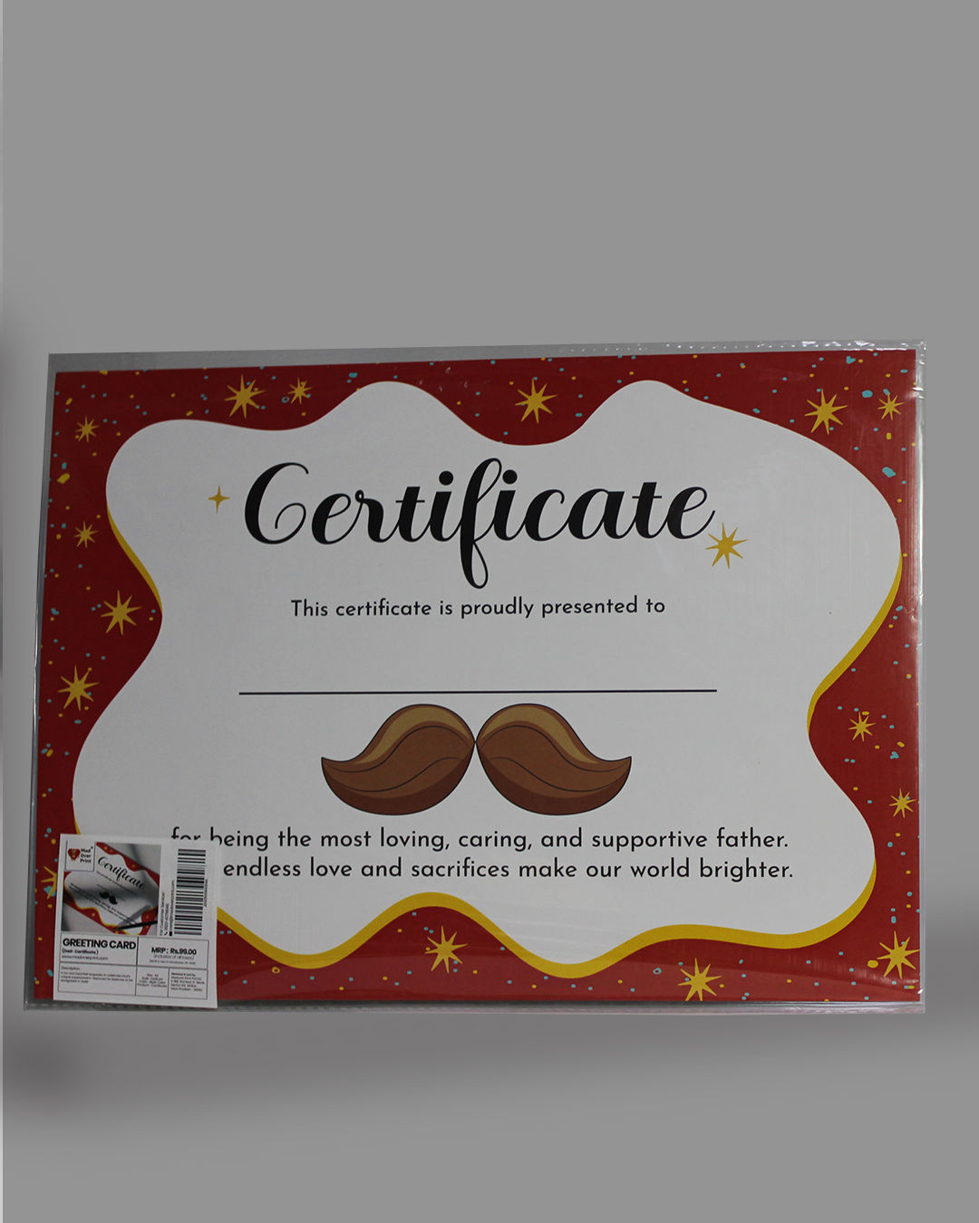 Mad Over Print Father's Certificate