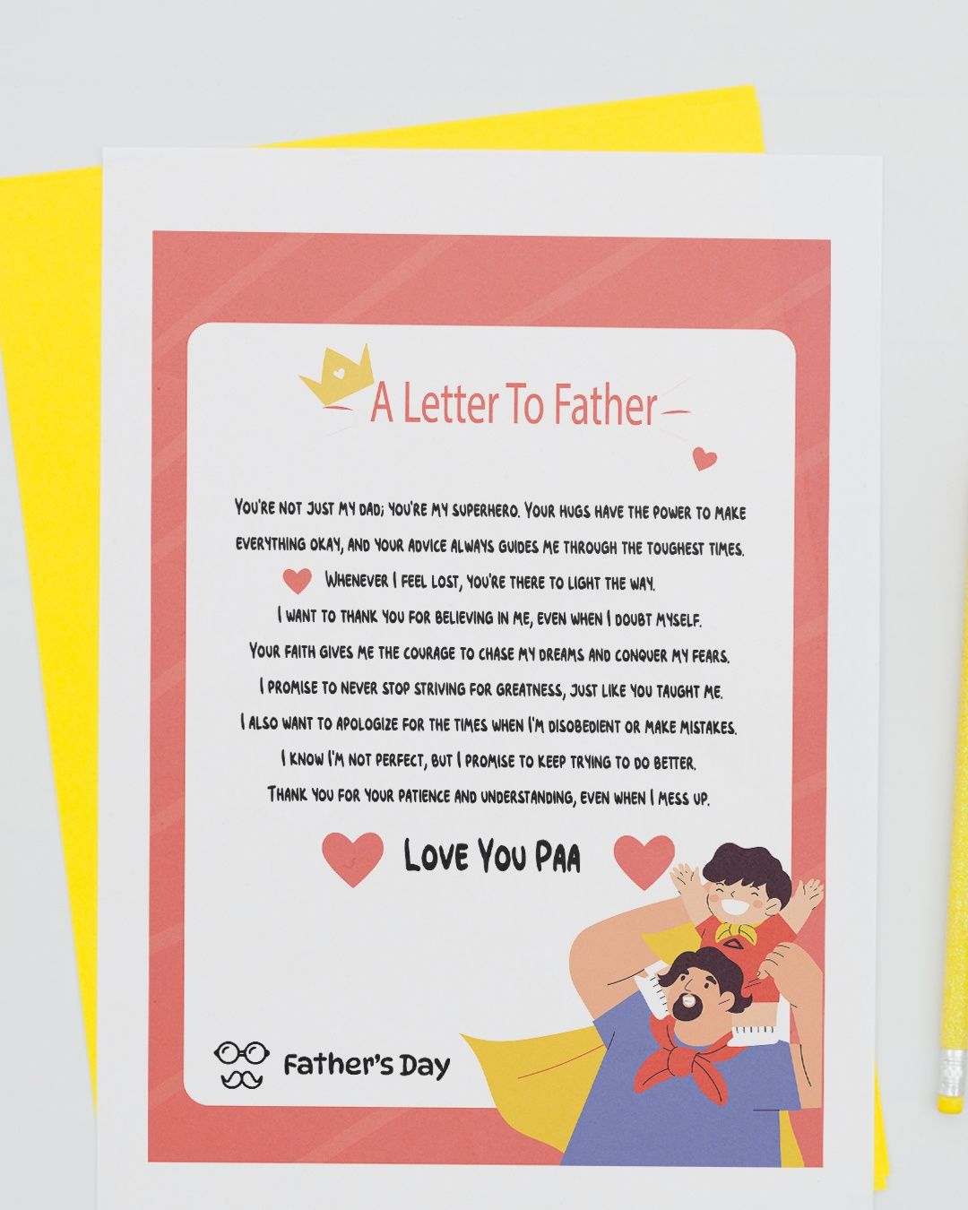 Mad Over Print Letter To Dad