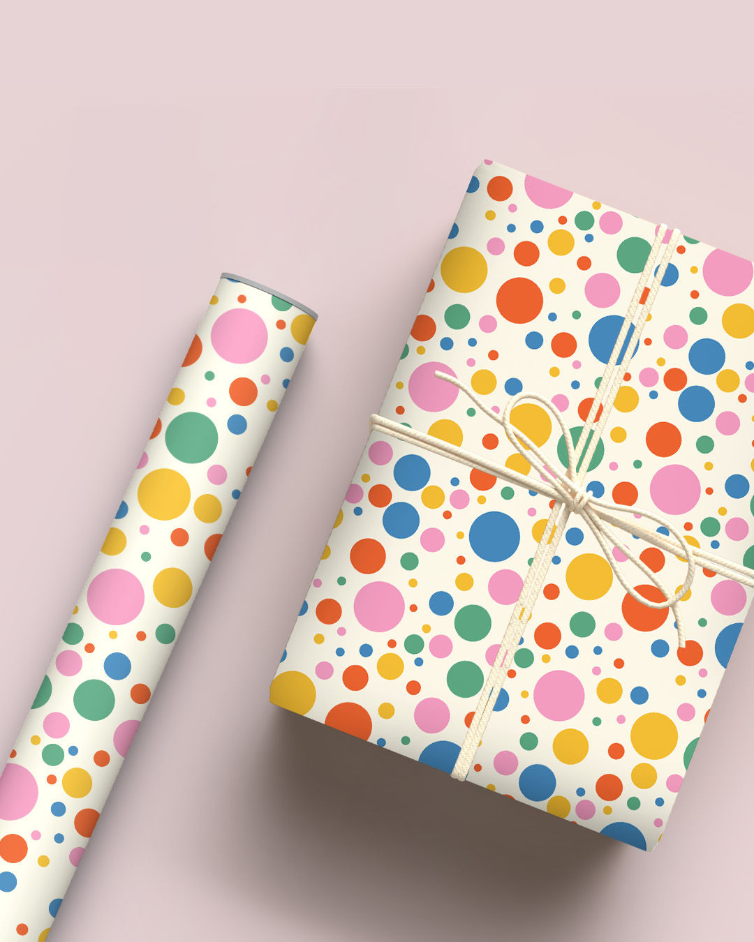 Mad Over Print Red Dots Wrapping Paper Set Of 5