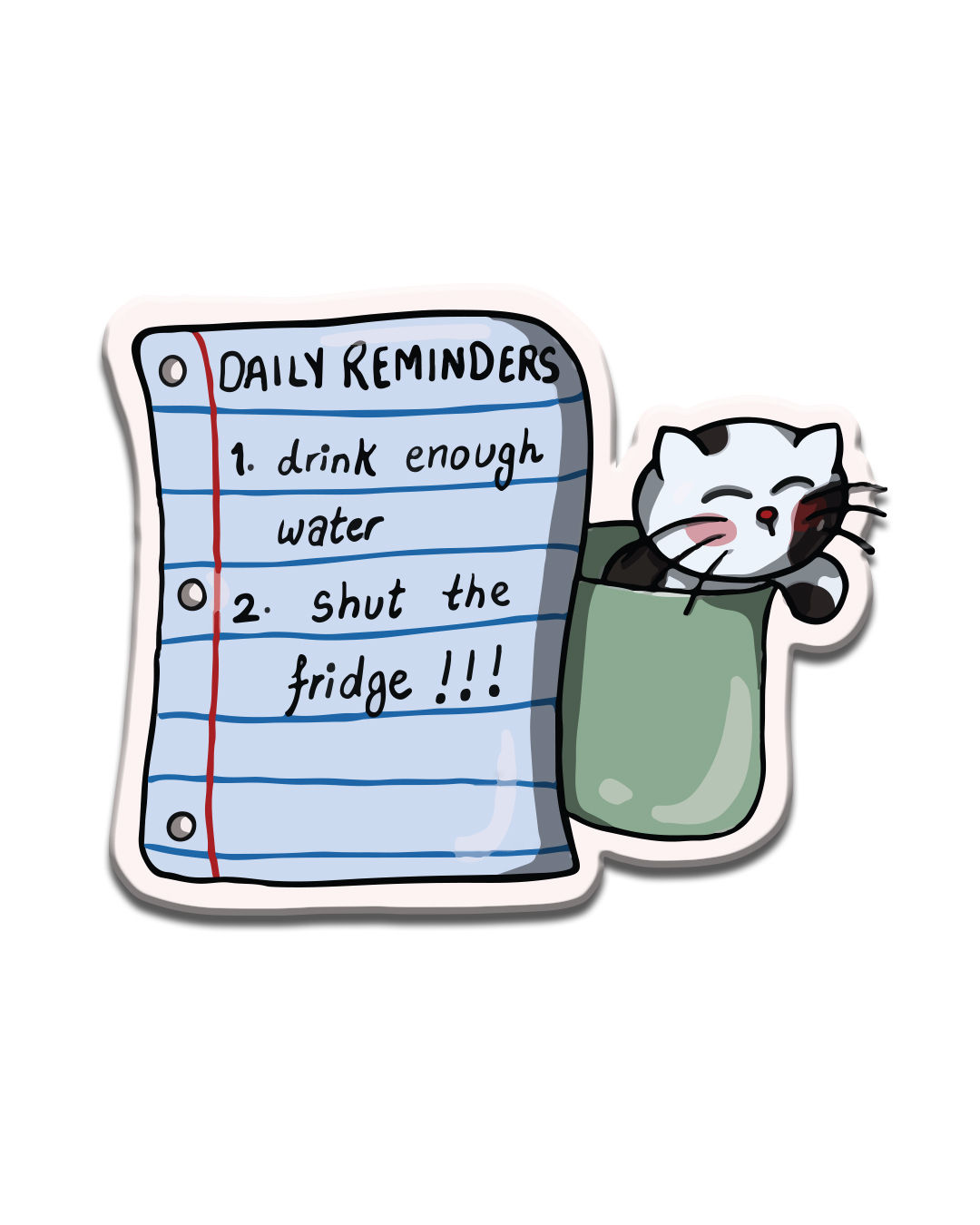 Mad Over Print Daily Reminders Fridge Magnet