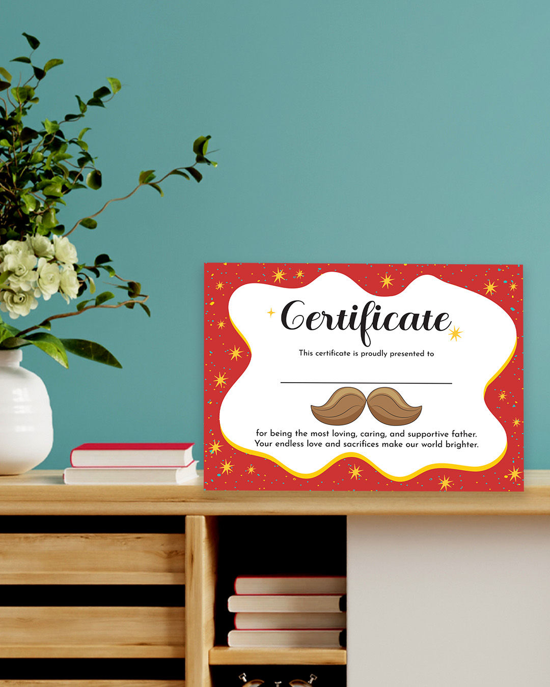 Mad Over Print Father's Certificate