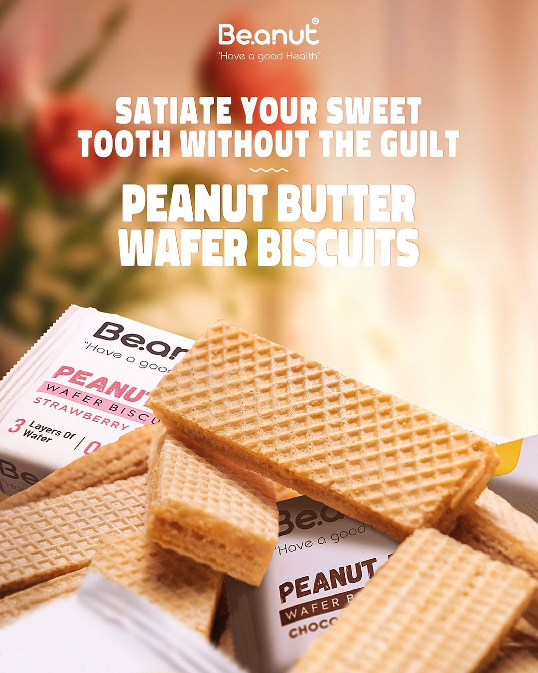 Be.anut Chocolate Peanut Butter Wafers | Trans Fat-free