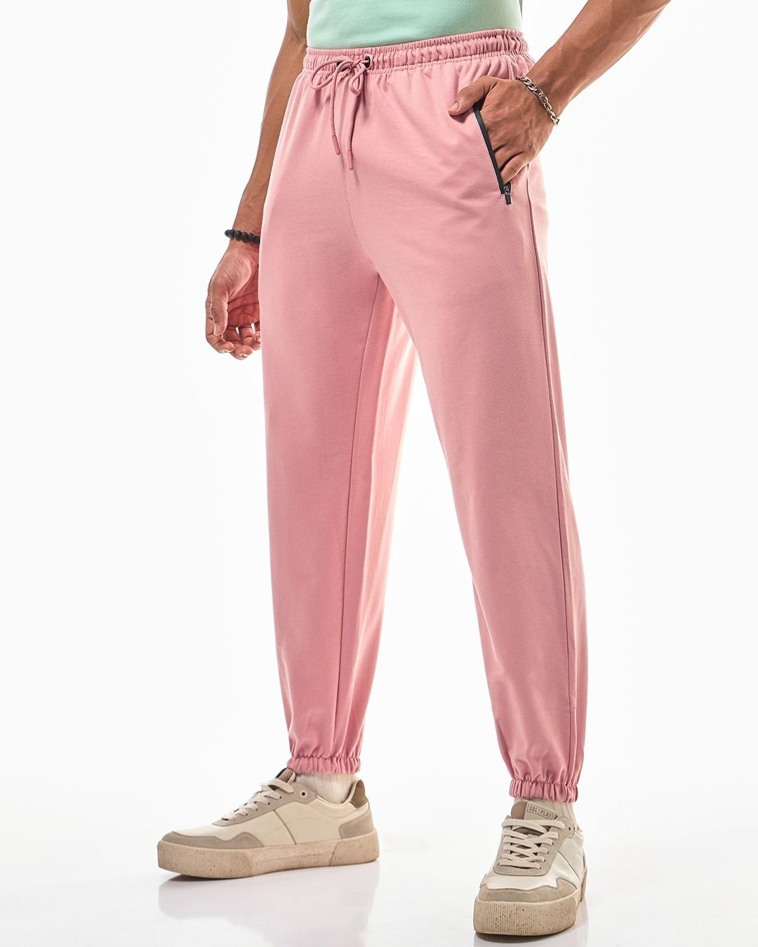 Bewakoof Joggers for Men | Pink - L