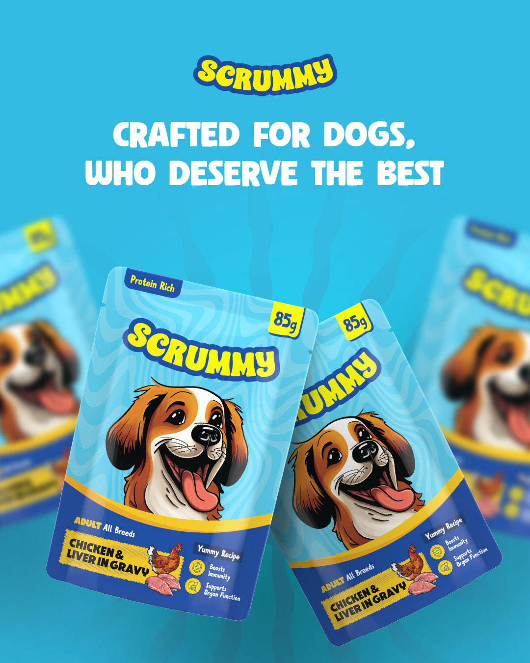 Scrummy Chicken & Egg Dog Wet FOOD 85 g X 3 Combo