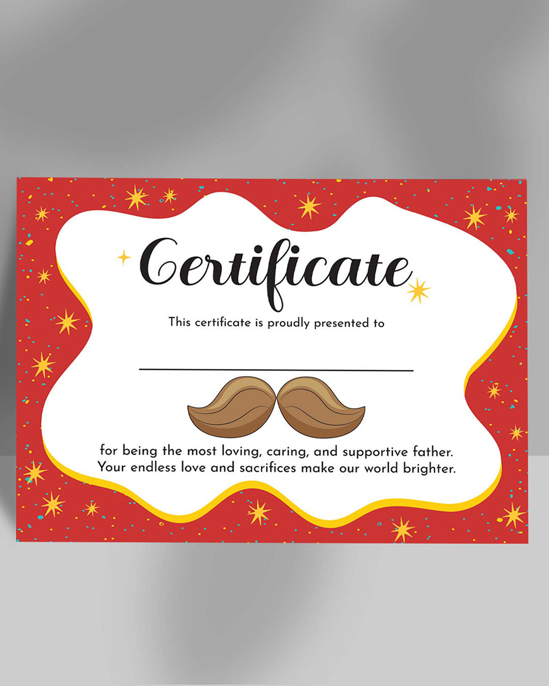 Mad Over Print Father's Certificate