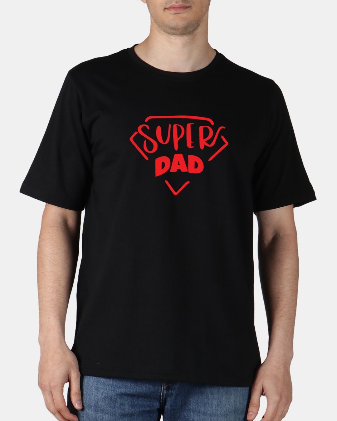 Inkfested Men's Super Dad Round Neck T-shirt | Black - M